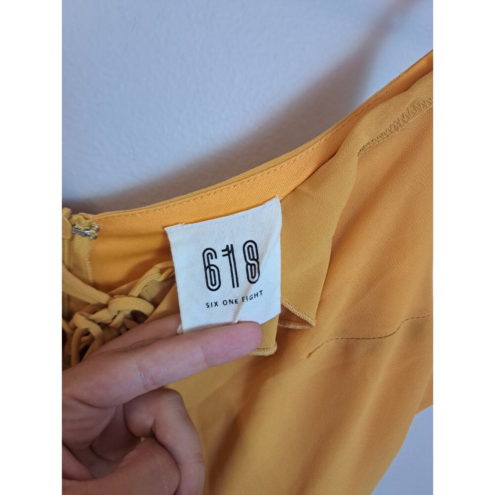 Six One Eight Yellow Strappy Maxi Dress Formal Summer Sz S - Picture 4 of 6